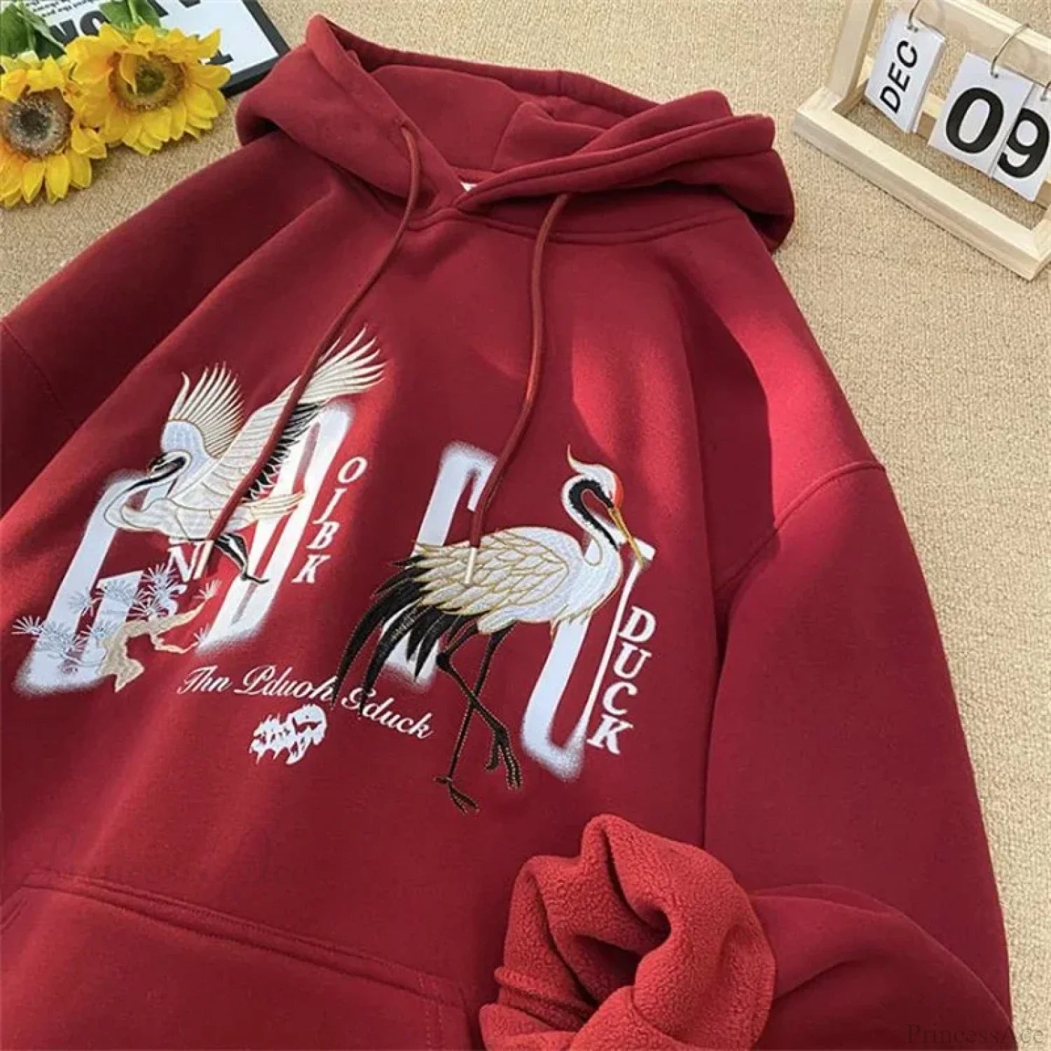 Chinese Crane Pullover Hoodie