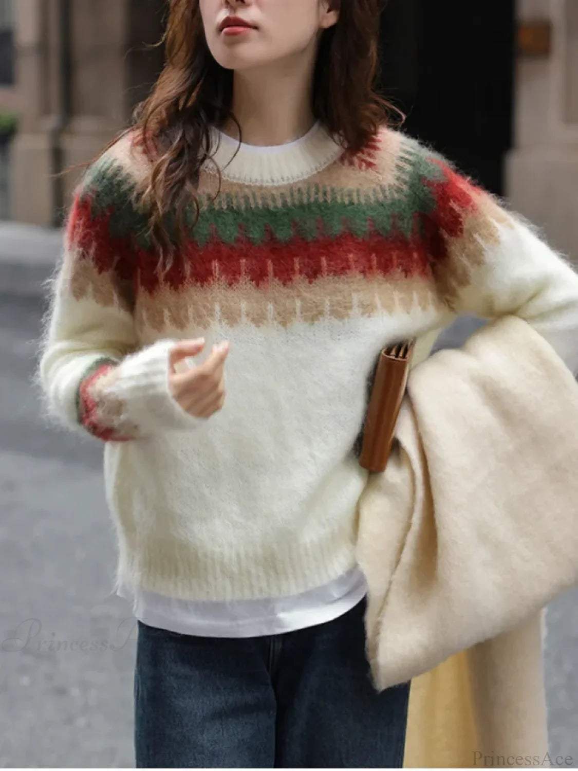 Christmas Red Thick Retro Lazy Wind Sweater