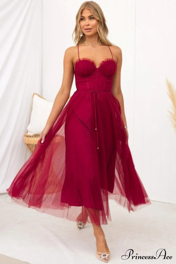 Cindy Tulle Stylish Midi Dress