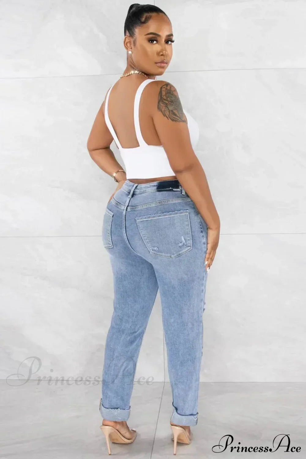 Classic Fashion Stretch Ripped Streetwear Denim Jean