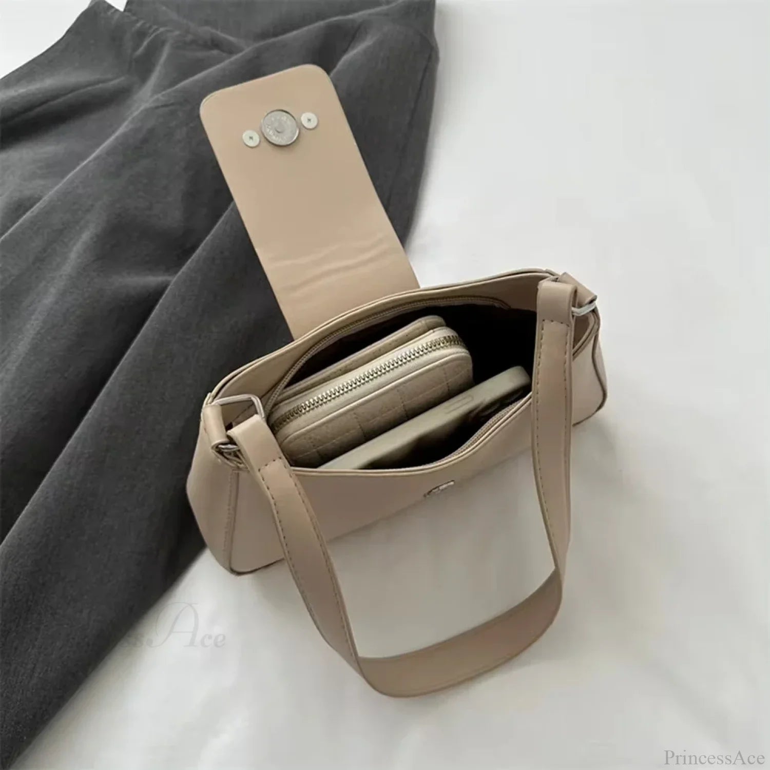 Classic Y2K Vintage PU Leather Shoulder Bag Black shoulder-250126