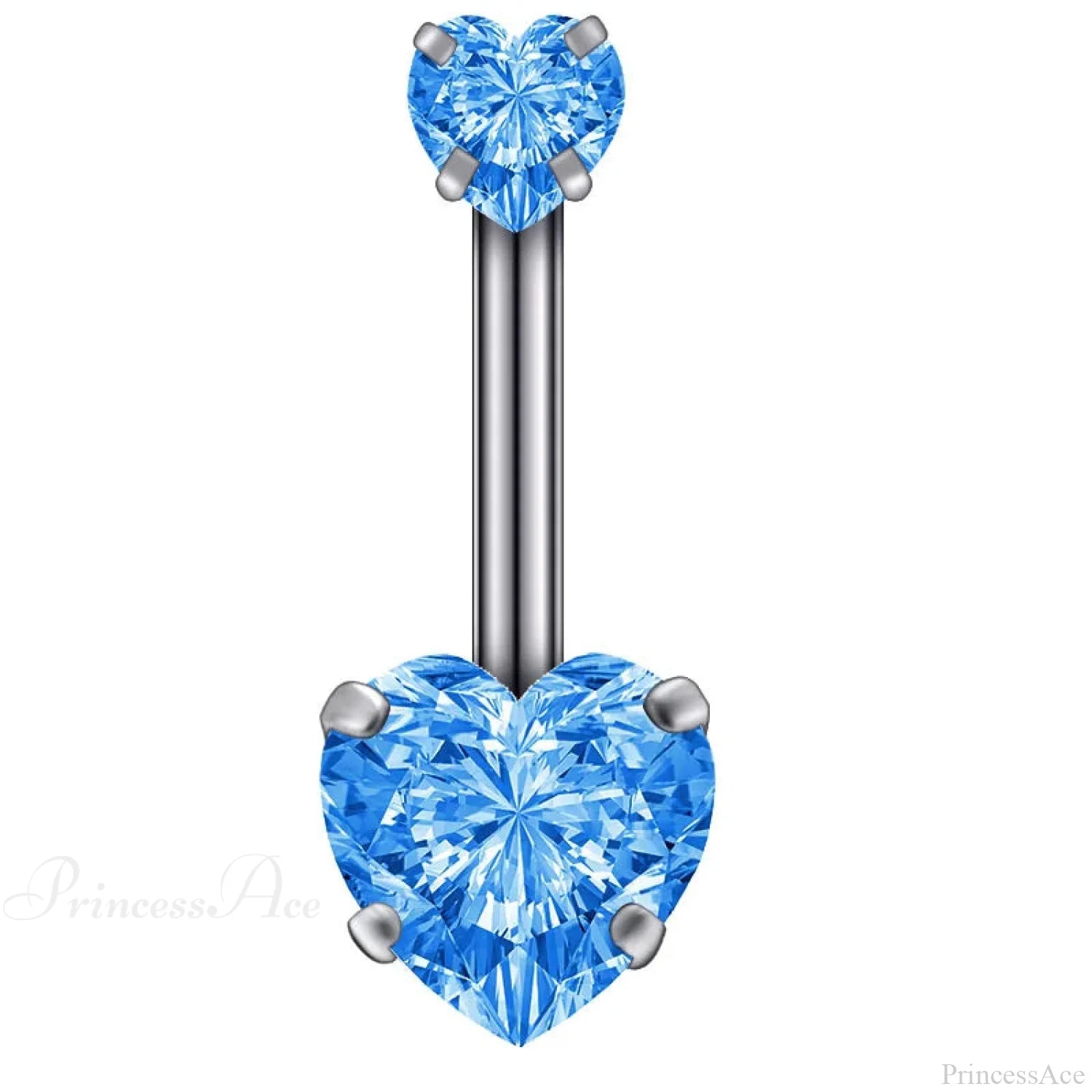 Clear Circular Medieval Surgical Belly Ring Blue