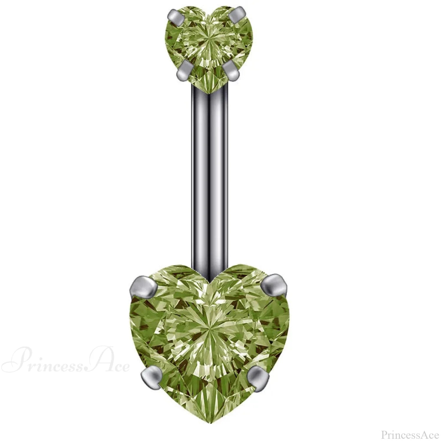 Clear Circular Medieval Surgical Belly Ring Green