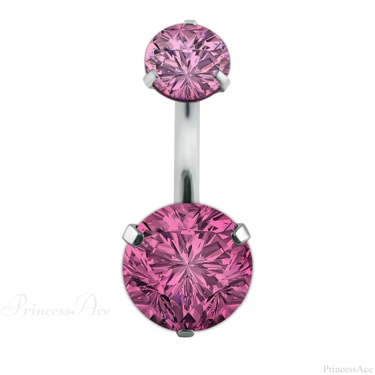 Clear Circular Medieval Surgical Belly Ring Pink C