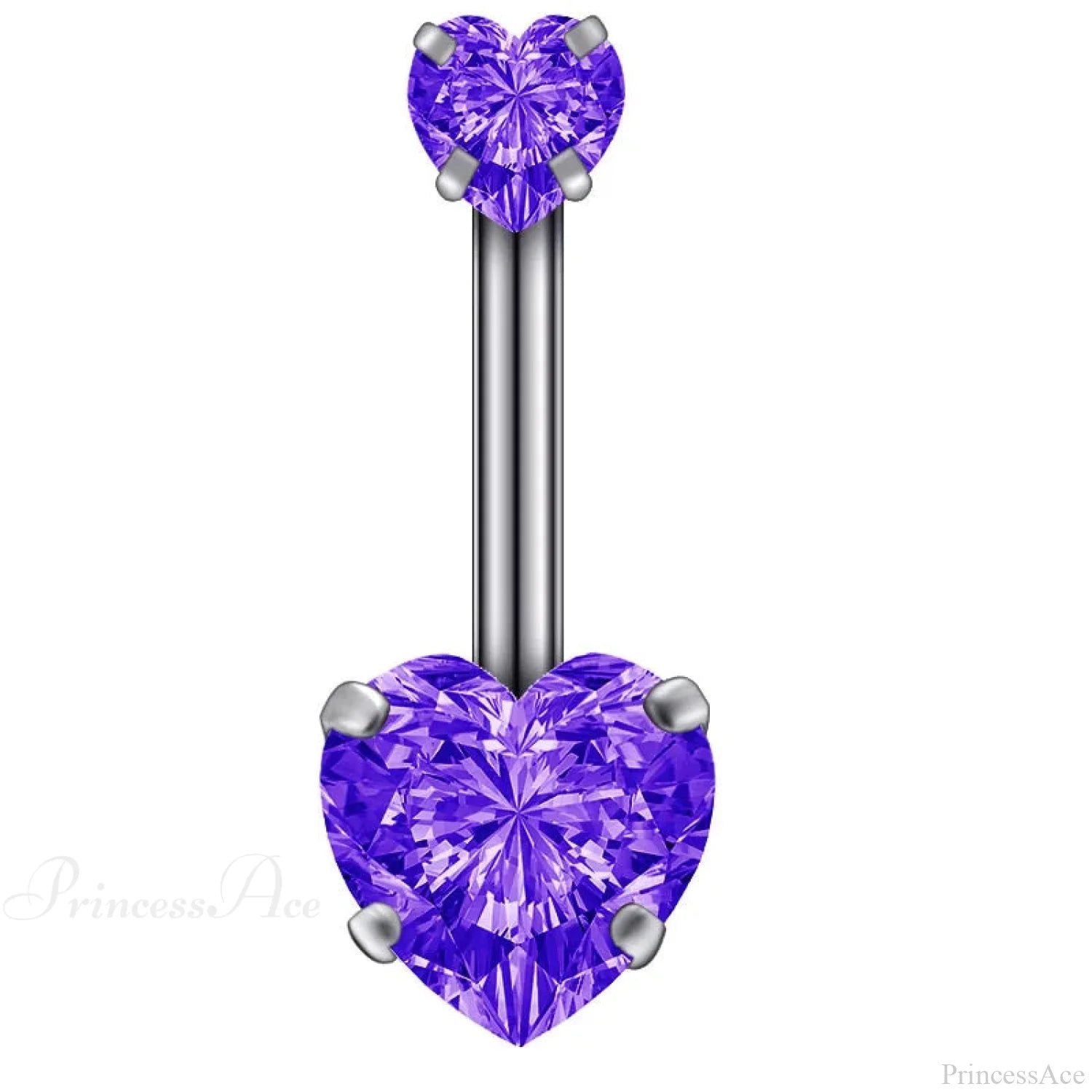 Clear Circular Medieval Surgical Belly Ring Purple