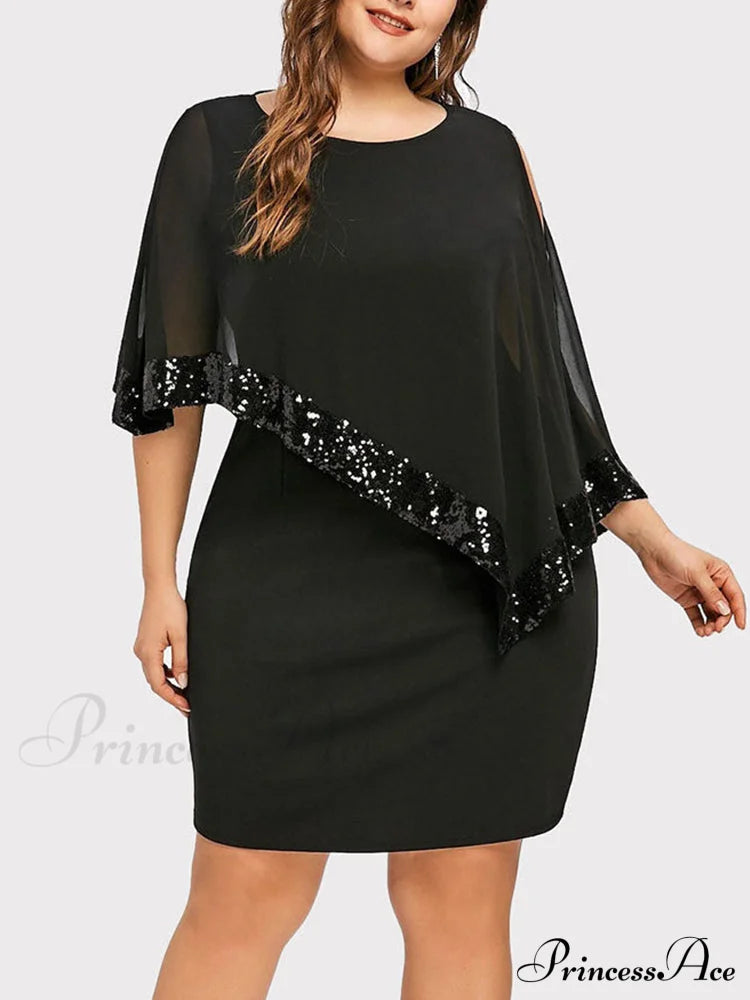 Cold Shoulder Long Trendy Sleeve Knit Top Black / M Dresses