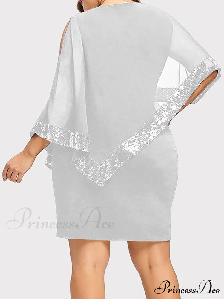 Cold Shoulder Long Trendy Sleeve Knit Top Dresses