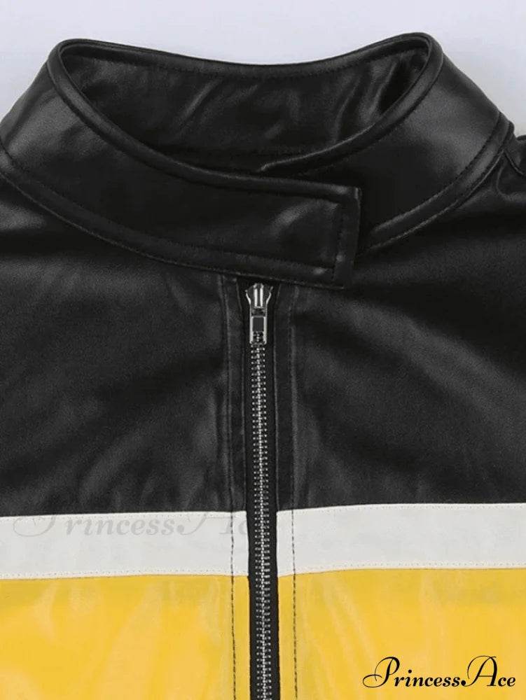 Color Block Baseball Trendy Jacket & Pants Set Jackets