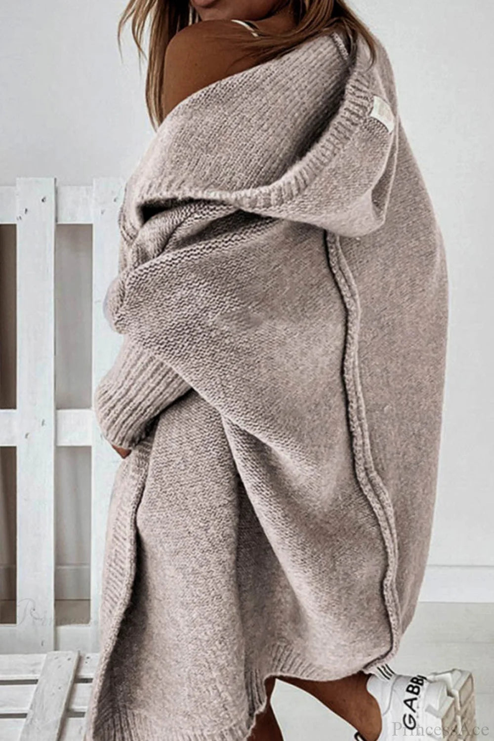 Hoodie Front Open Cardigan Light Khaki / L Cardigans