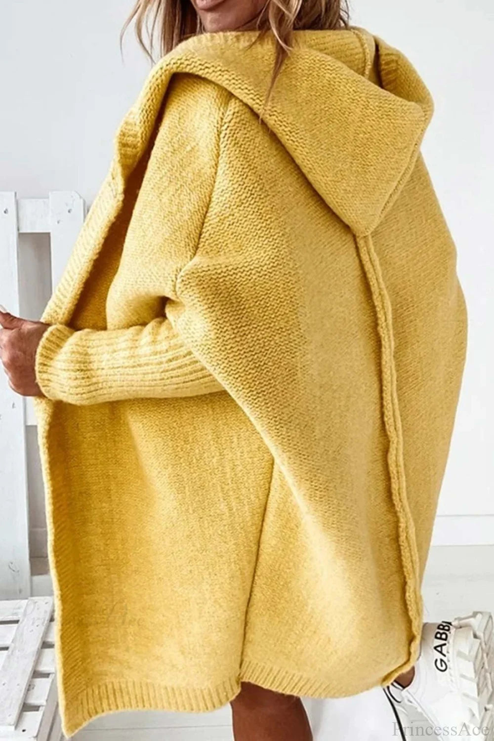 Hoodie Front Open Cardigan Yellow / L Cardigans