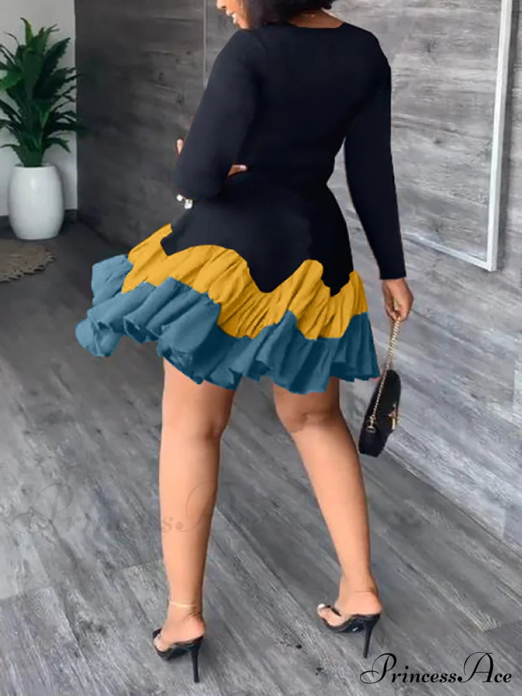 Color Block Reversible Trendy Knitted Boot Cuffs Dresses