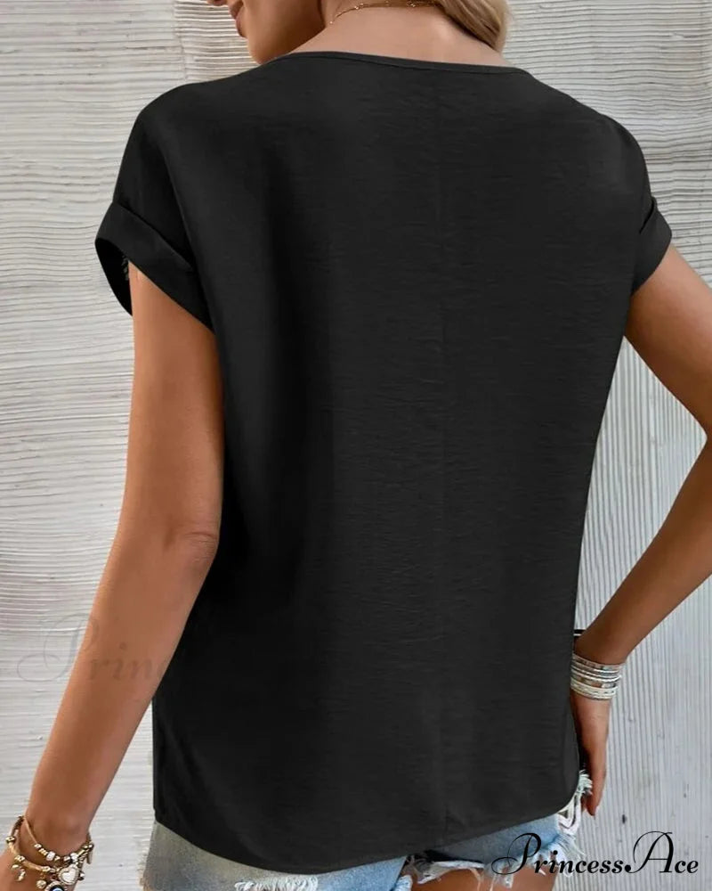 Color Cutout Solid T-Shirt T-Shirts