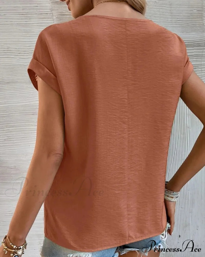 Color Cutout Solid T-Shirt T-Shirts