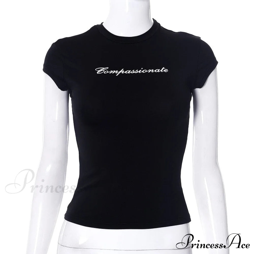 Compassionate Short-Sleeve Stylish Black Tee