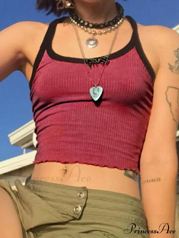 Contrast Trim Graceful Pullover Sweater Tank Tops&Camis