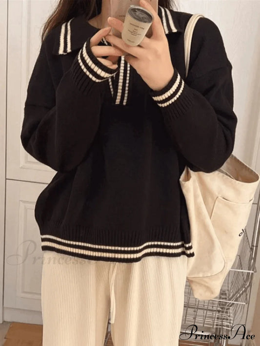 Contrast Trim Printed Trendy Long Sleeve Crop Top Sweaters