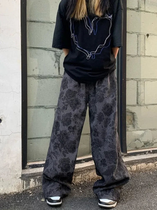Corduroy Vintage Print High Waist Jogger Pant pant-250223