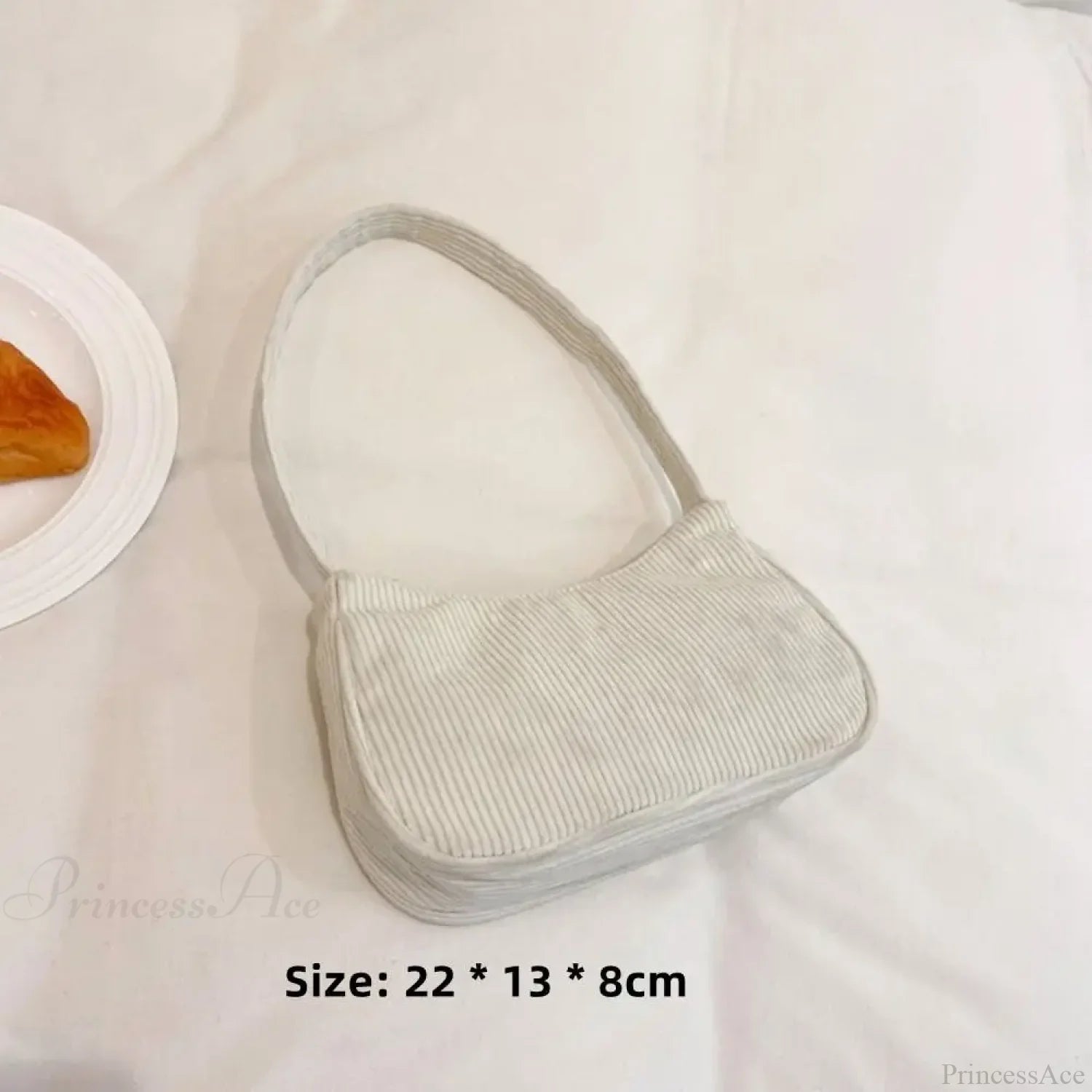 Corduroy Zipper Underarm Shoulder Handbag shoulder-250126