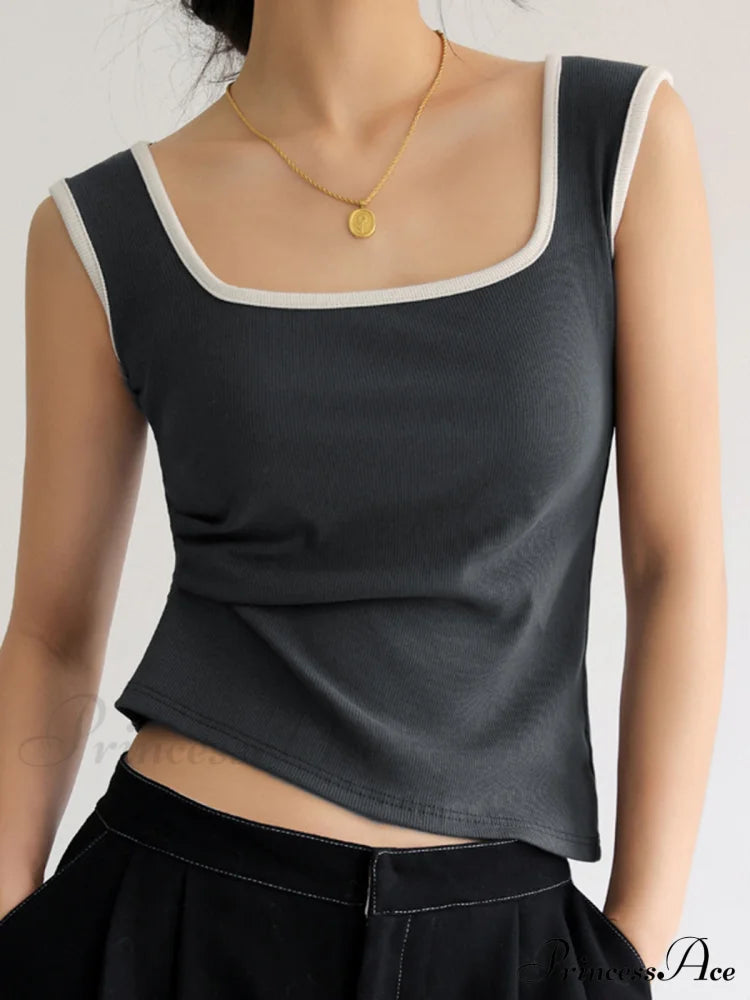 Cotton Charming Tank Top Grey / S Tops & Camis