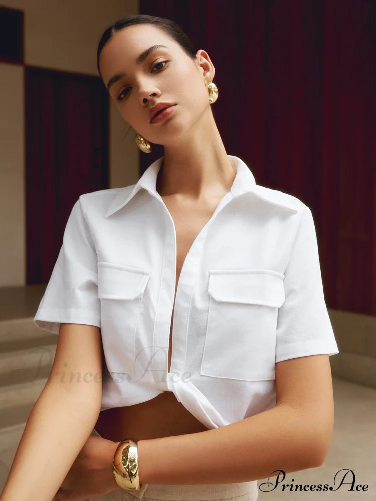 Cotton & Graceful Linen Cropped Shirt Shirts