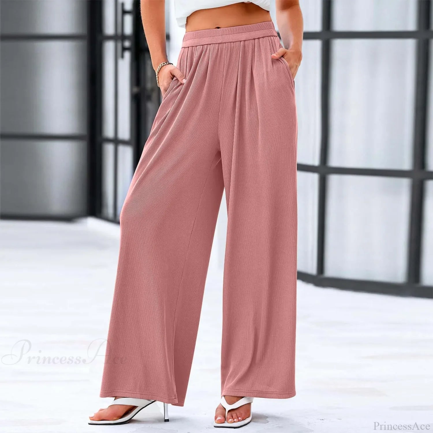 Cotton Linen Loose Casual Pocket Pants Red / S