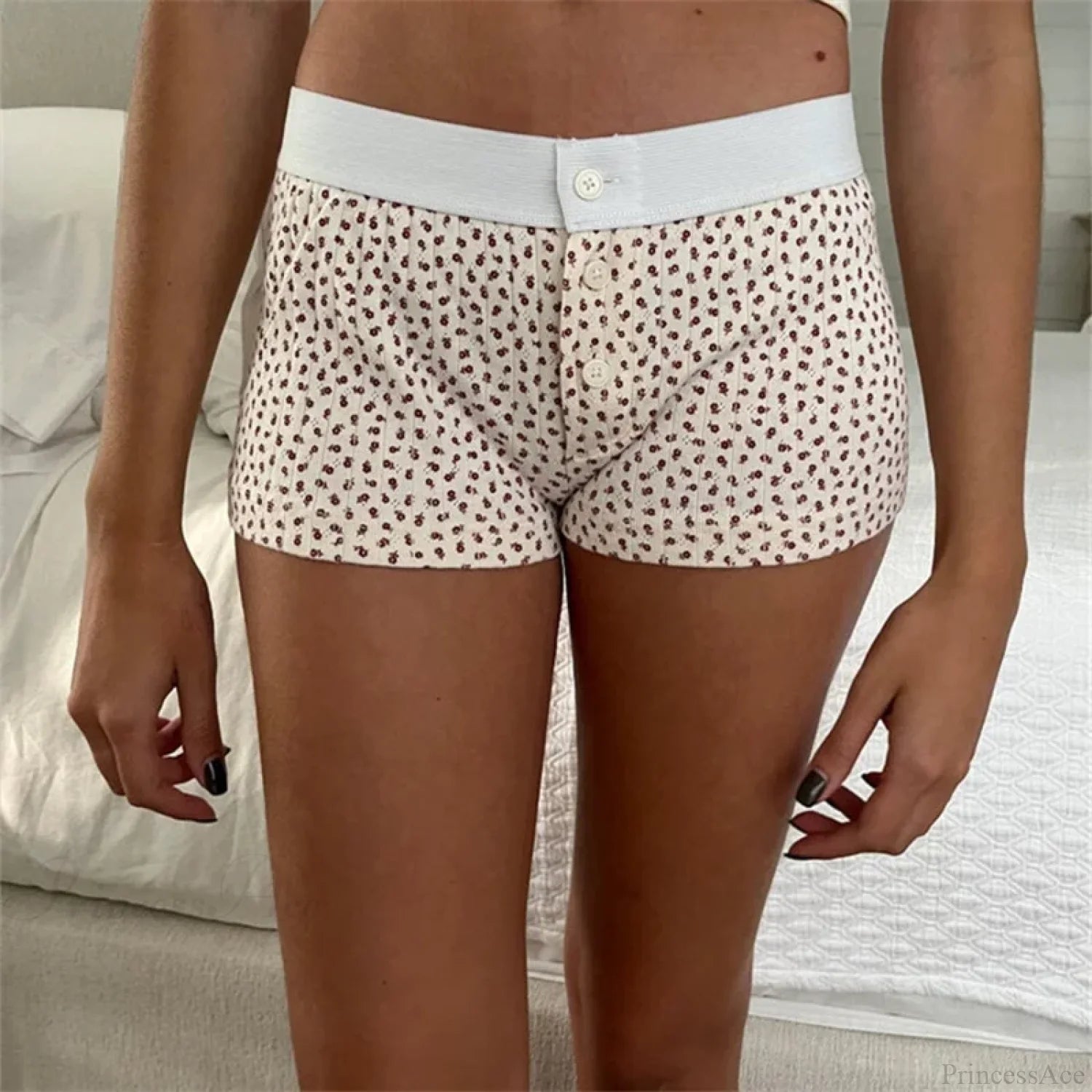 Cotton Print Button Sweatshort MULTI / S short-250223