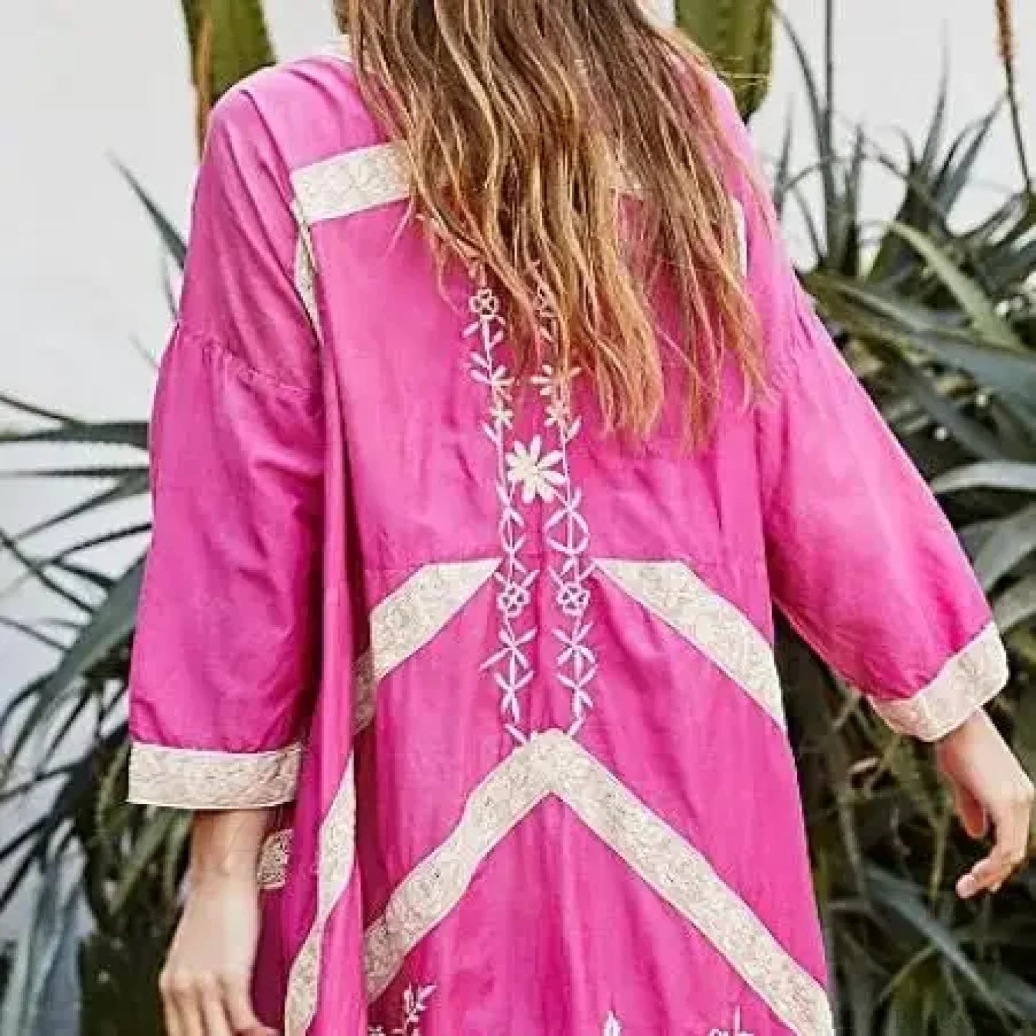 Cotton Rayon Long Sleeve Boho Dress bohodress-250126