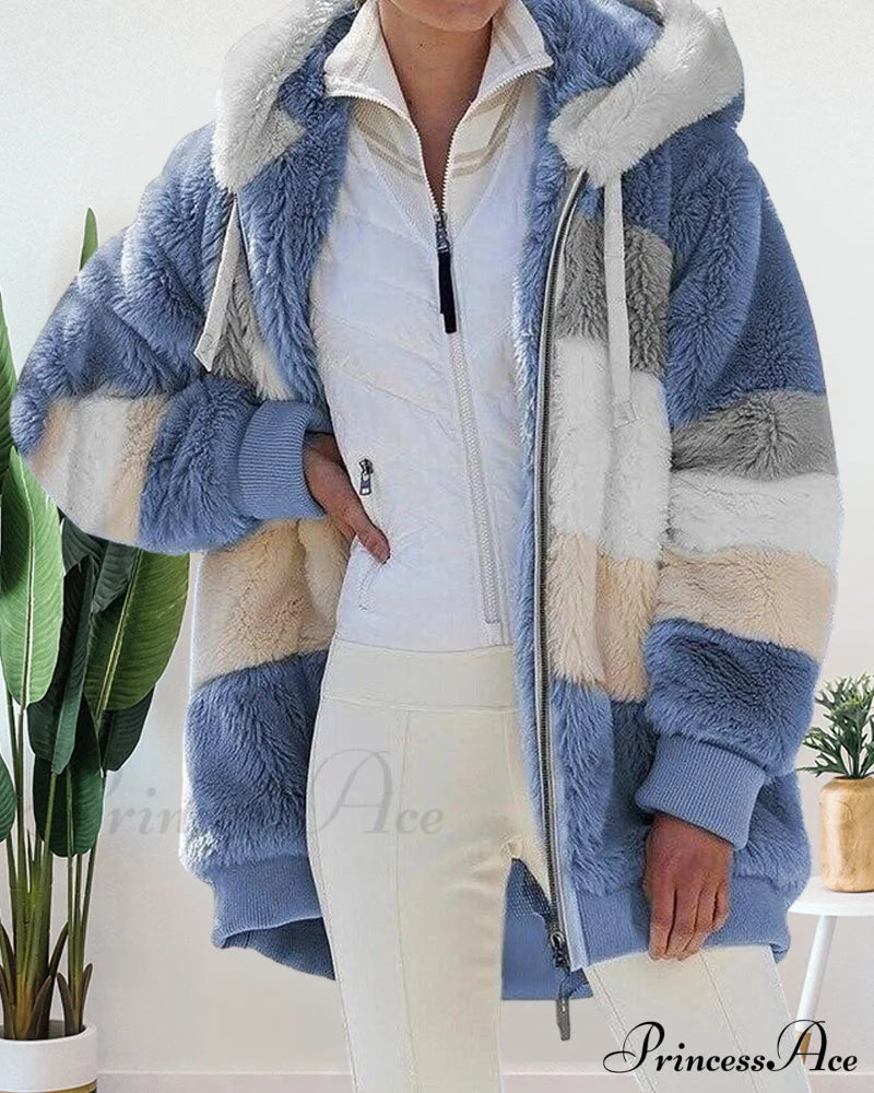 Cozy Plush Hooded Coat Coats-L