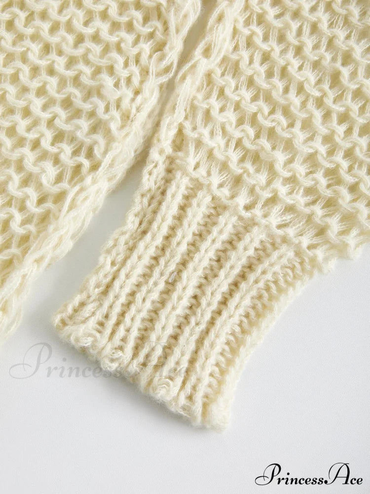 Crochet Hollow Graceful Knit Crop Top Knits