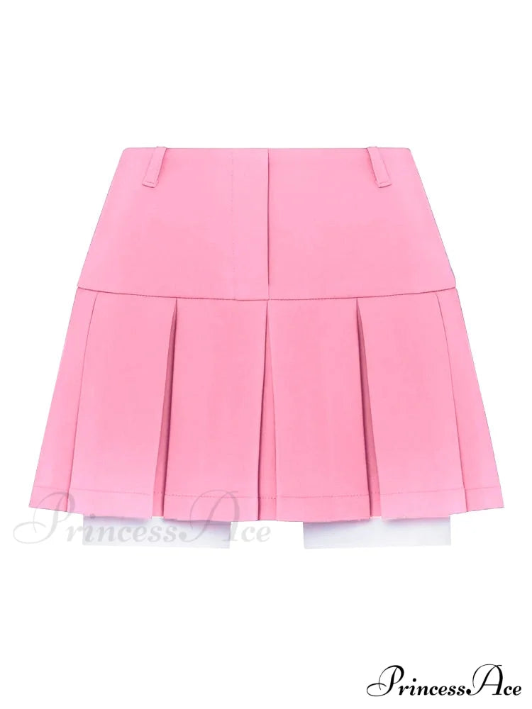 Cropped Blazer And Pleated Mini Skirt Set Free From Label