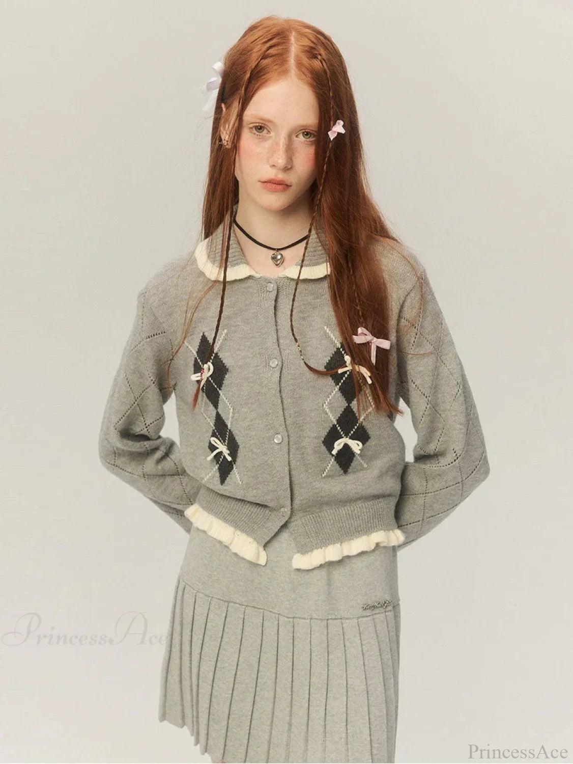 Cropped Bow Aesthetic Cardigan Cardigan-241208