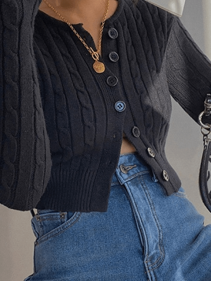 Cropped Black Graceful Biker Jacket Sweaters