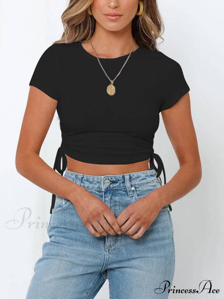 Cropped Charming Mini Skirts Black / S Tops