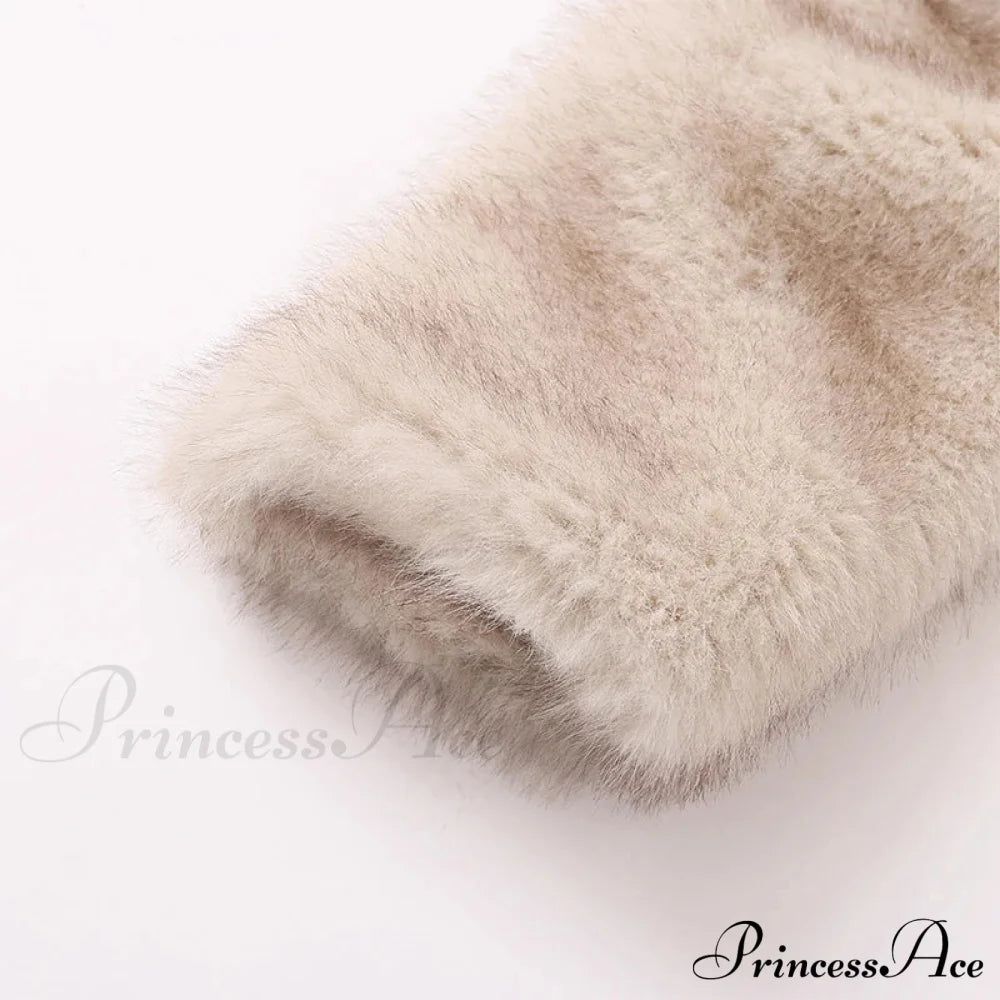 Cropped Faux Stylish Fur Coat Coats-L