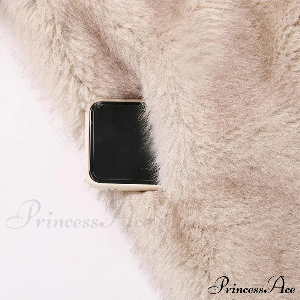 Cropped Faux Stylish Fur Coat Coats-L
