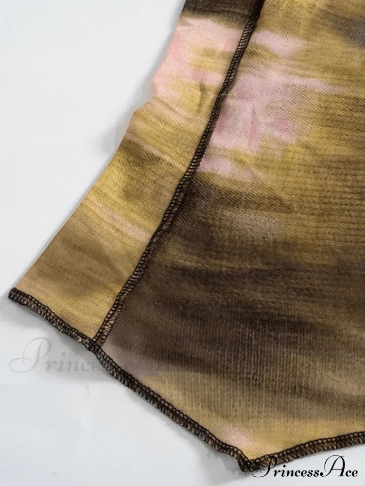 Cross Back Lace Trendy Mesh Crop Cami Top Tops&Tees