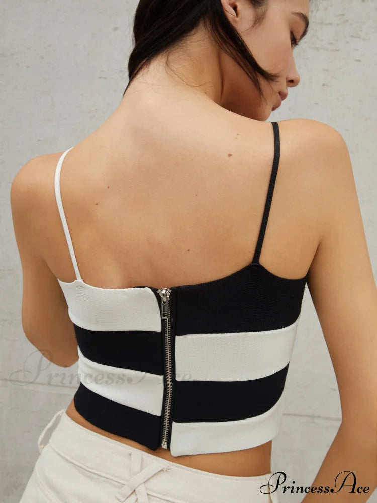 Cross Layer Crop Trendy Cami Sweater Vest Sweaters-L