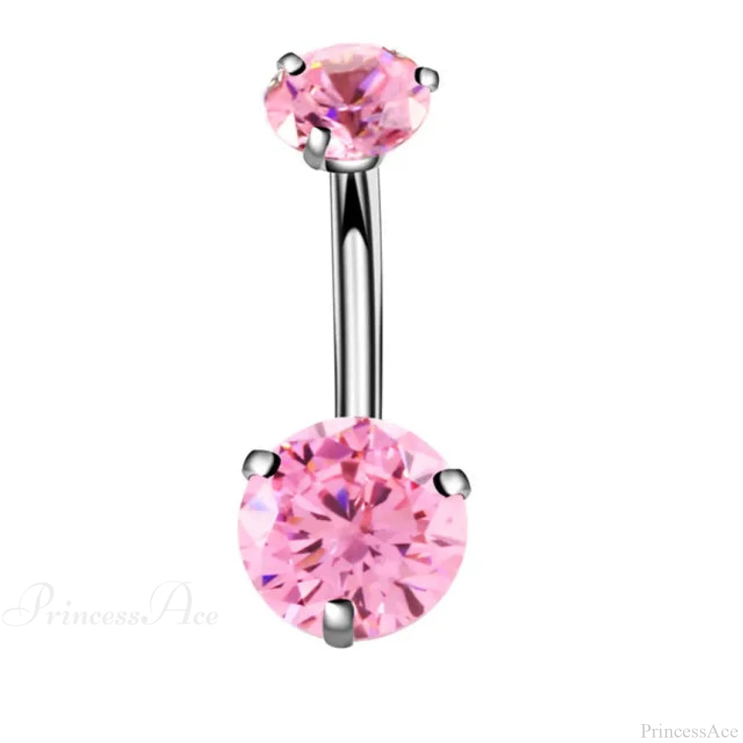Crystal Heart Pink Gothic Belly Ring Pink1