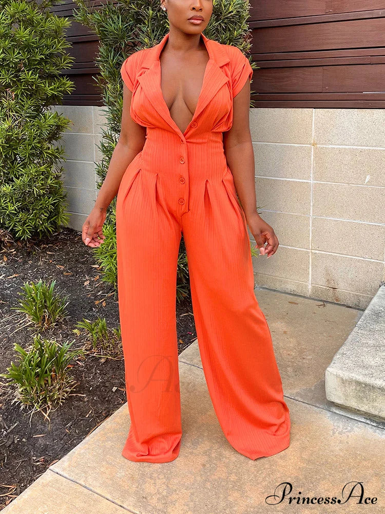 Curvy Hem Spider Trendy Print Crop Top Orange / S Jumpsuits