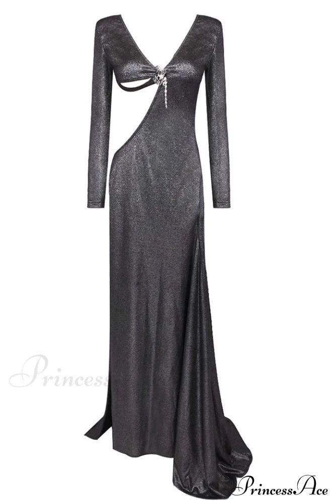 Cut Out Stylish Backless Gown Xs / Black