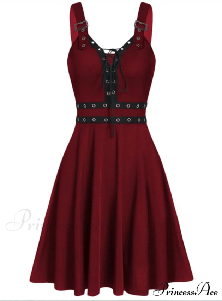 Cute Lace-Up Mini Milkmaid Dress S / Pink Dresses