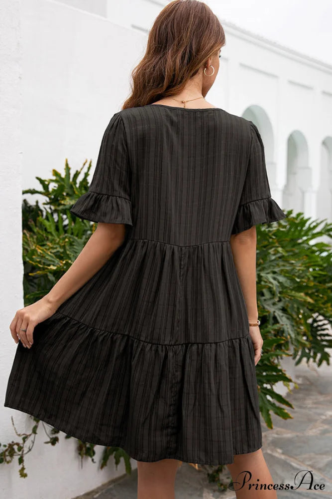 Cute Princess Bandeau Trendy Solid White Mini Dress Xl / Black