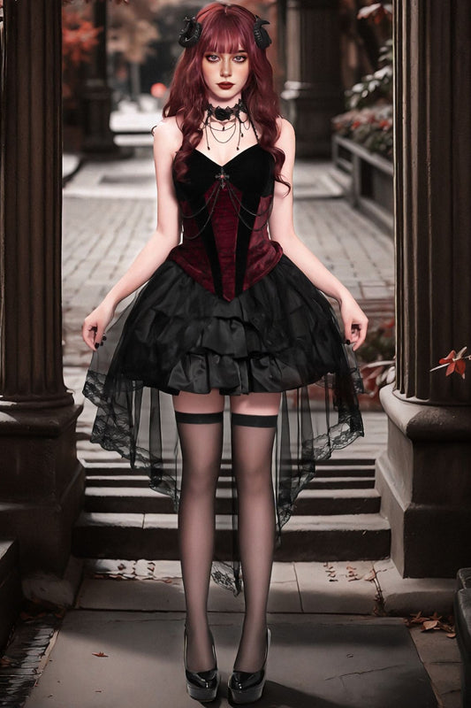 Robe gothique en dentelle vampire