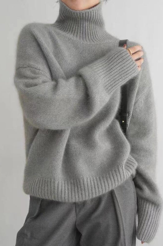Plush Turtleneck Oversized Knit Sweater