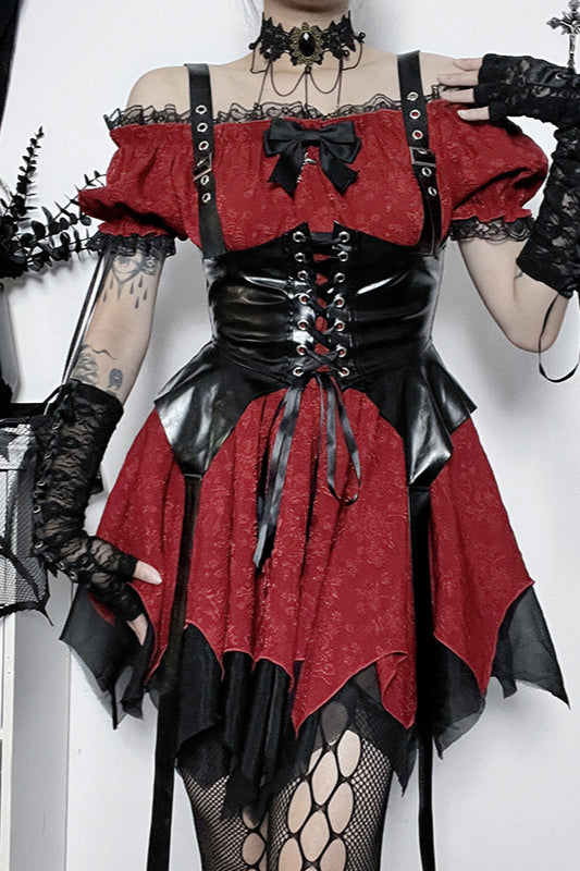 Robe gothique slim à épaules dénudées