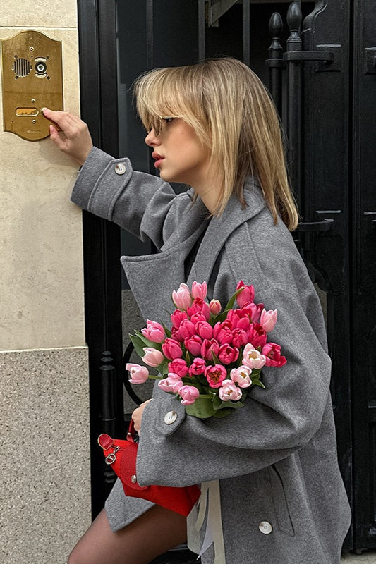 Veste blazer en laine grise