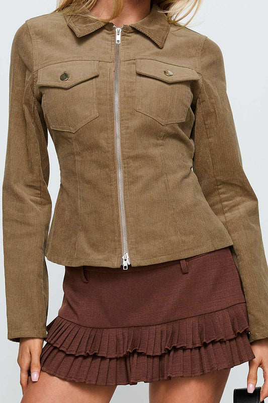 Veste décontractée vintage en velours côtelé