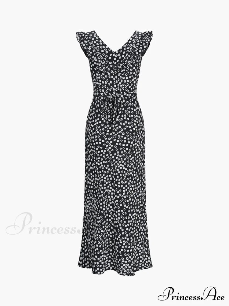 Daisy Floral Graceful Print Long Dress Dresses