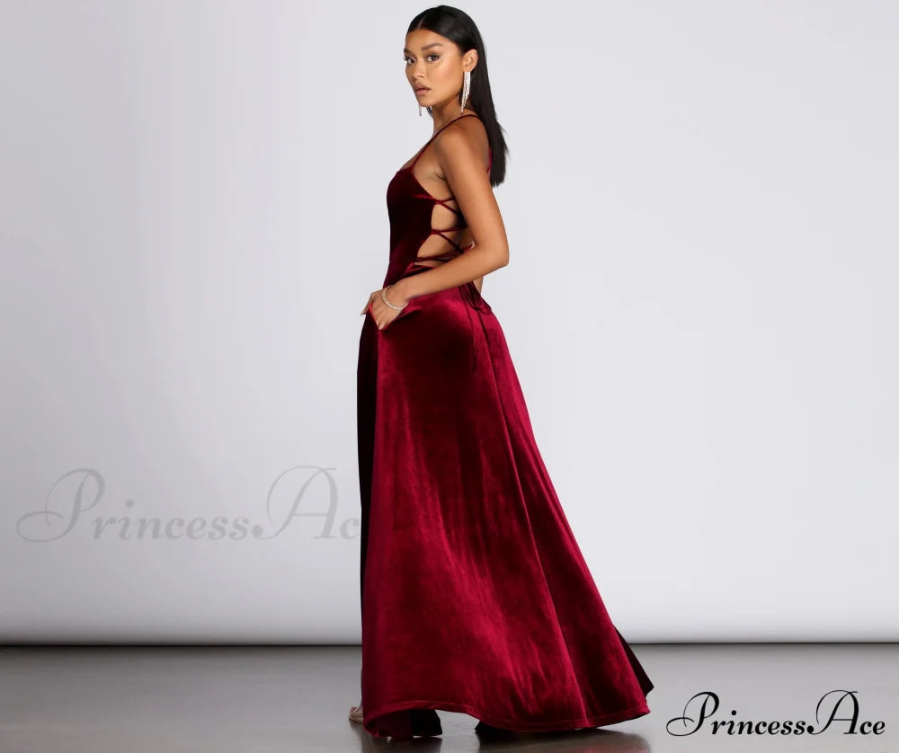 Dakota Velvet Lace Charming Up Evening Gown S.o. Long Dresses