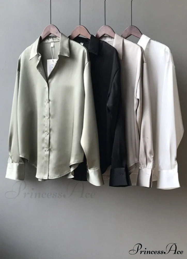 Daria Satin Blouse Tops & Blouses